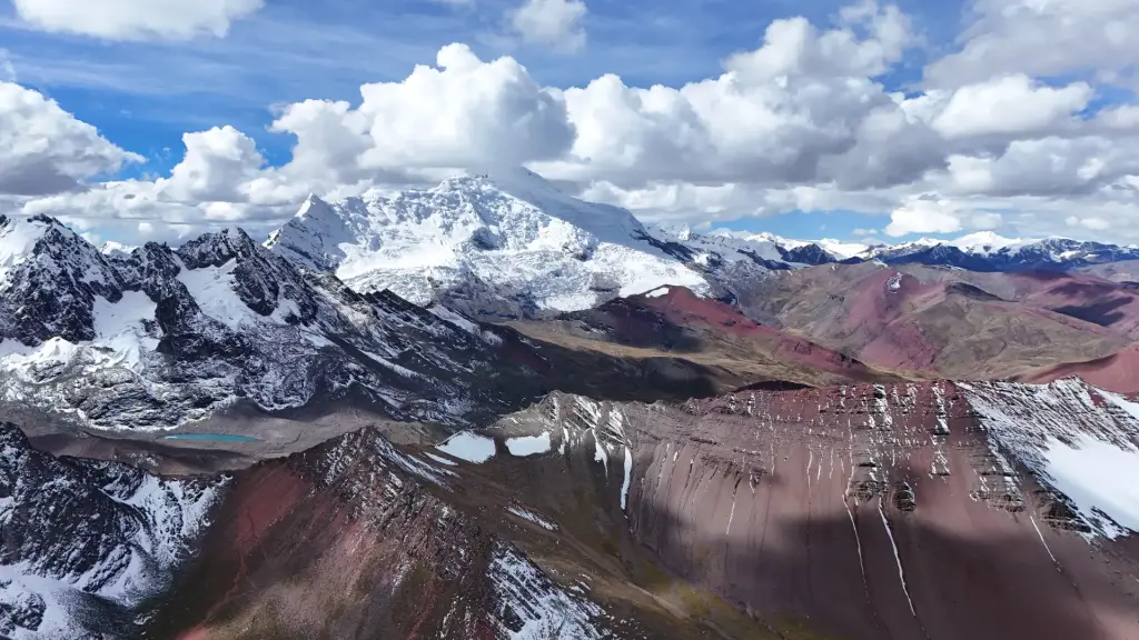 Glaciers of the Ausangate snow peak from the air